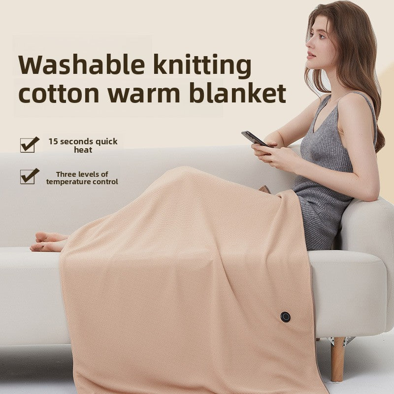 Electric heated outdoor shawl, rechargeable blanket