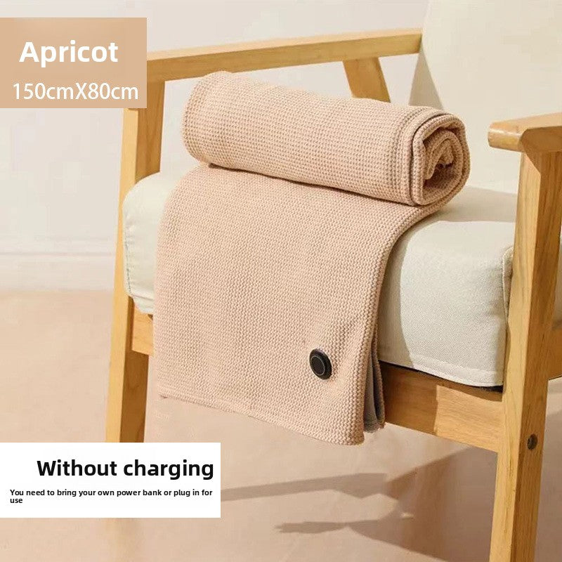 Electric heated outdoor shawl, rechargeable blanket