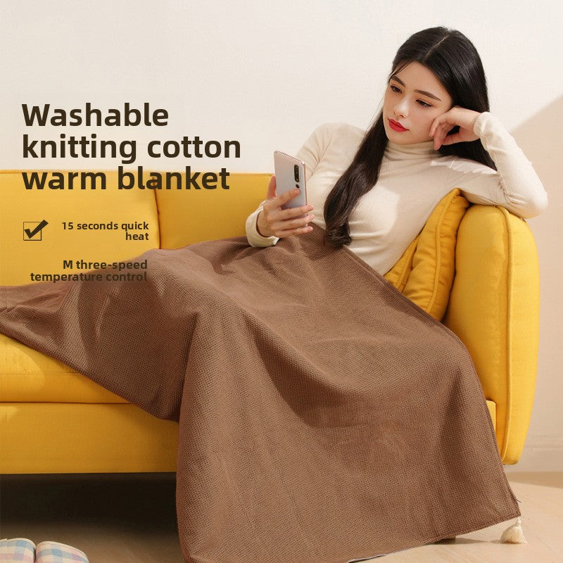 Electric heated outdoor shawl, rechargeable blanket